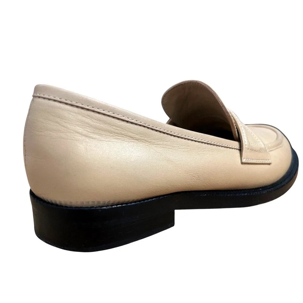 Chanel Beige Tan Lambskin Leather CC Logo Penny Loafers G37435 Size 40C